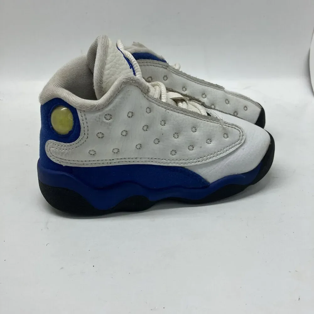 Baby Toddler Jordan 13 XIII White Blue Basketball Shoes Crib Sneakers Size 8C